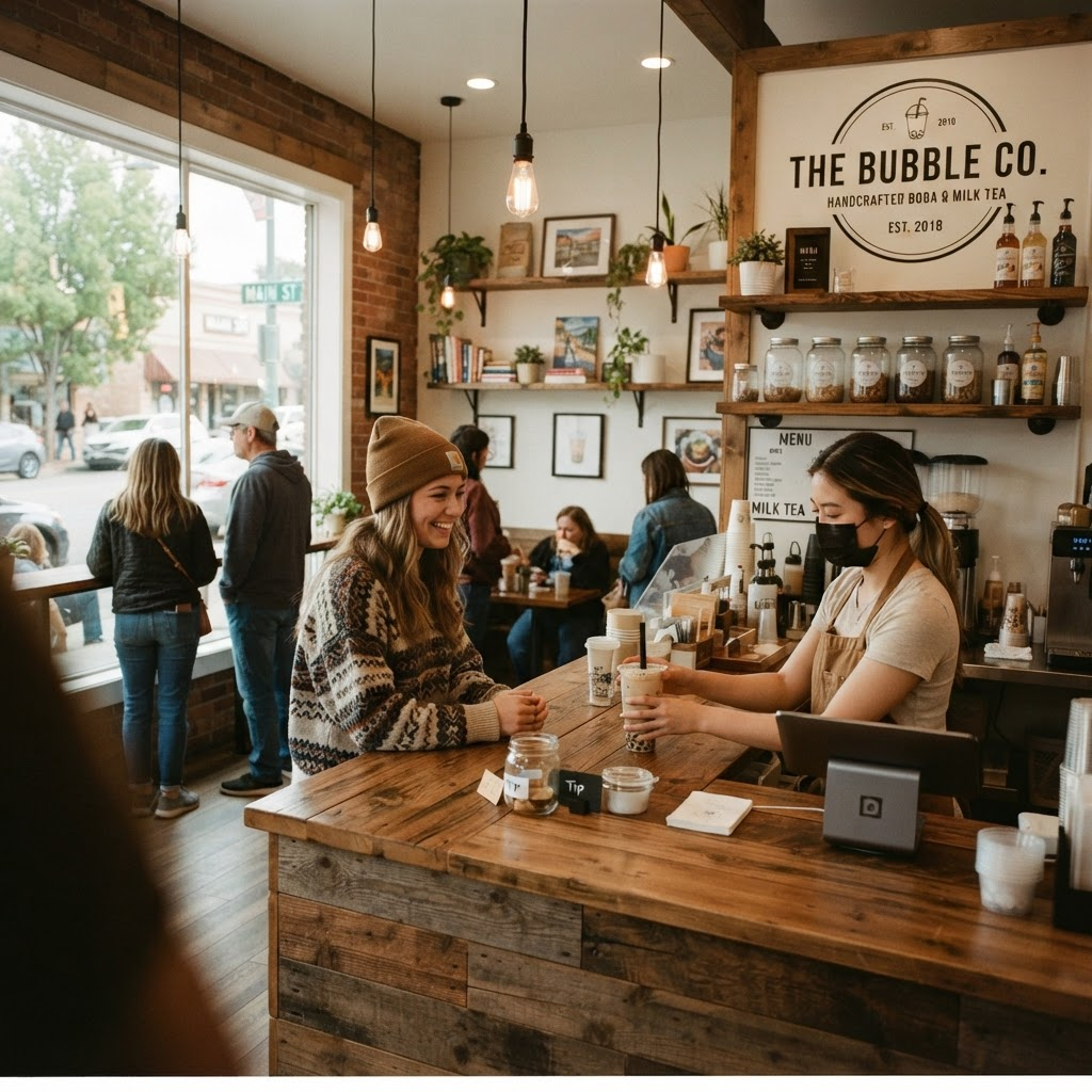 Quickly Benicia boba and milk tea shop serving customers